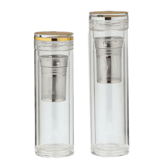 Glass Cup Double Wall Glass Tea Tumbler with Infuser 220ML – Holyview promo